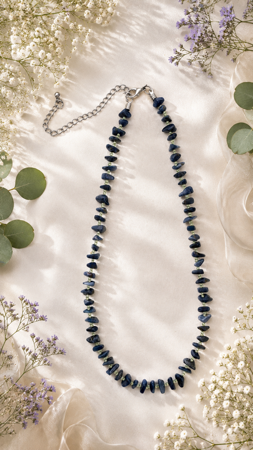 Blue Sapphire with Peridot Necklace