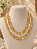 Citrine with Fresh Water Pearl Necklace