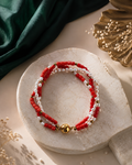 Coral with Fresh water rice pearls bracelet