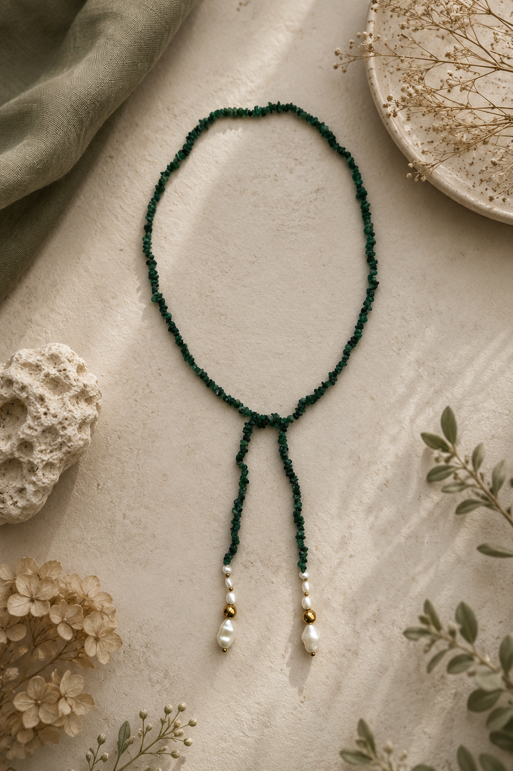 Emerald Lasso Lariat Necklace