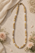 Yellow Opal with Fresh Water Pearls Necklace