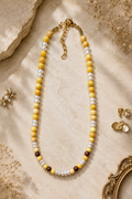 Yellow Opal with Fresh Water Pearls Necklace
